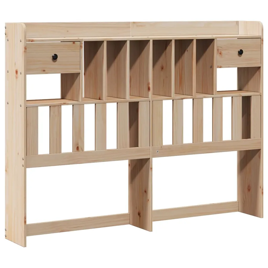 Lit bibliothèque sans matelas 140x200 cm bois massif de pin - 6