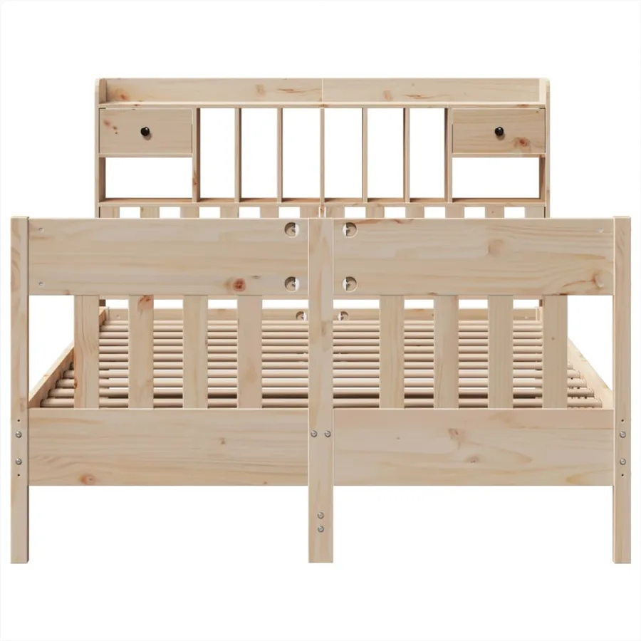 Cadre de lit sans matelas 140x200 cm bois massif de pin - 4