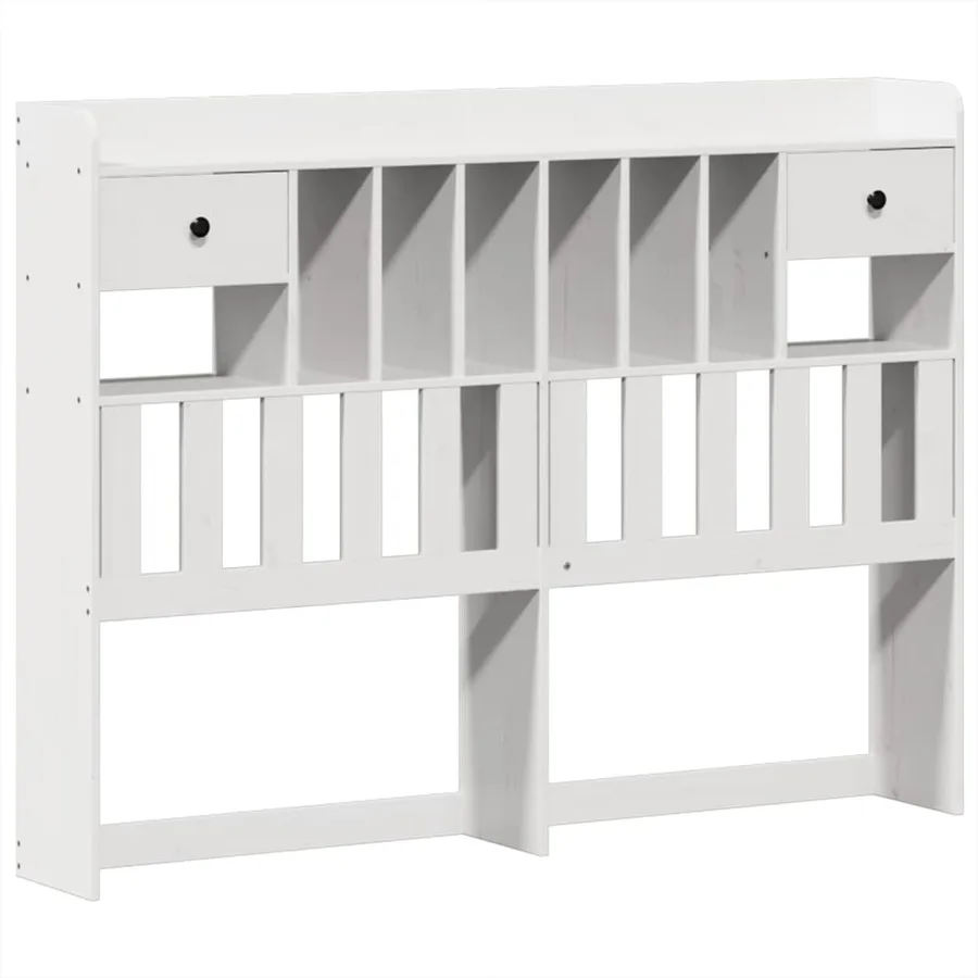Cadre de lit sans matelas blanc 140x190 cm bois de pin massif - 8