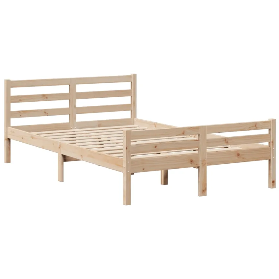 Lit bibliothèque sans matelas 135x190 cm bois de pin massif - 8