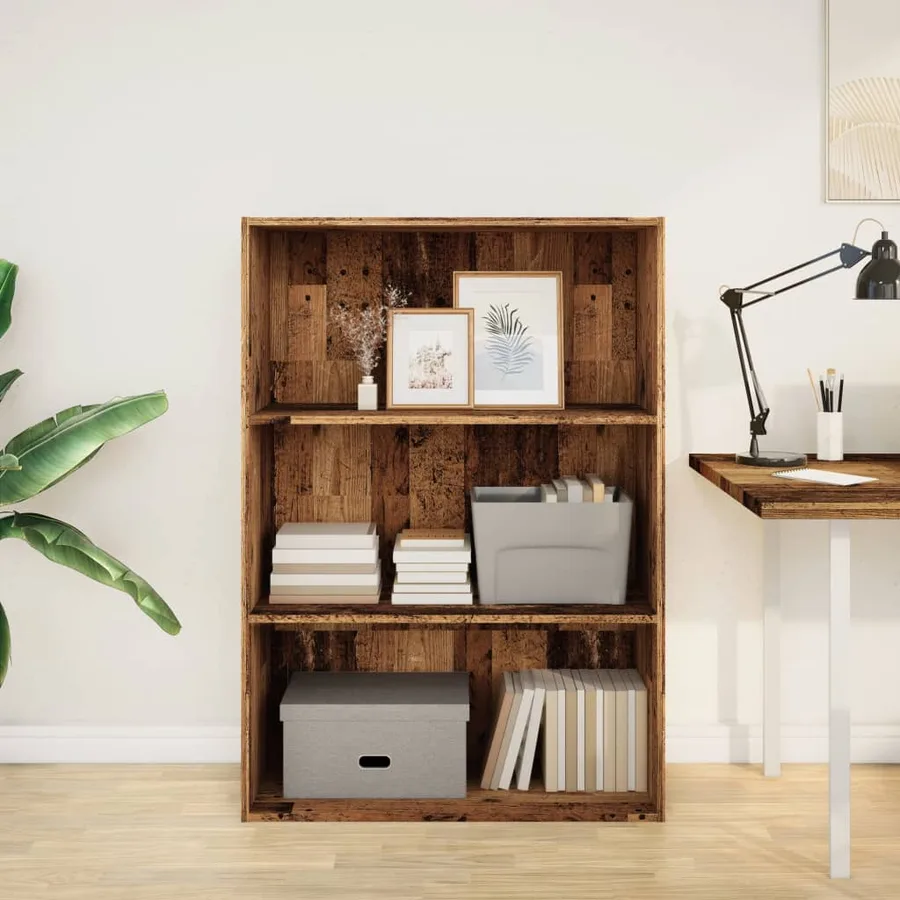 Bibliothèque vieux bois 80x30x114 cm bois d'ingénierie - 3