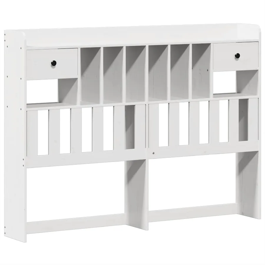 Cadre de lit sans matelas blanc 140x200 cm bois de pin massif - 6