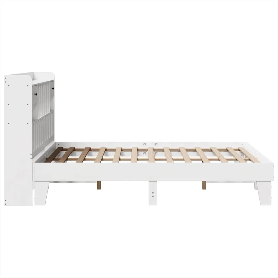 Cadre de lit sans matelas blanc 140x200 cm bois de pin massif - 7