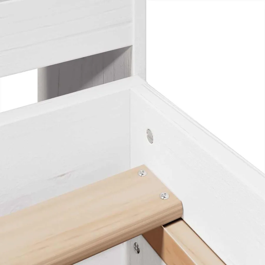 Cadre de lit sans matelas blanc 140x200 cm bois de pin massif - 9