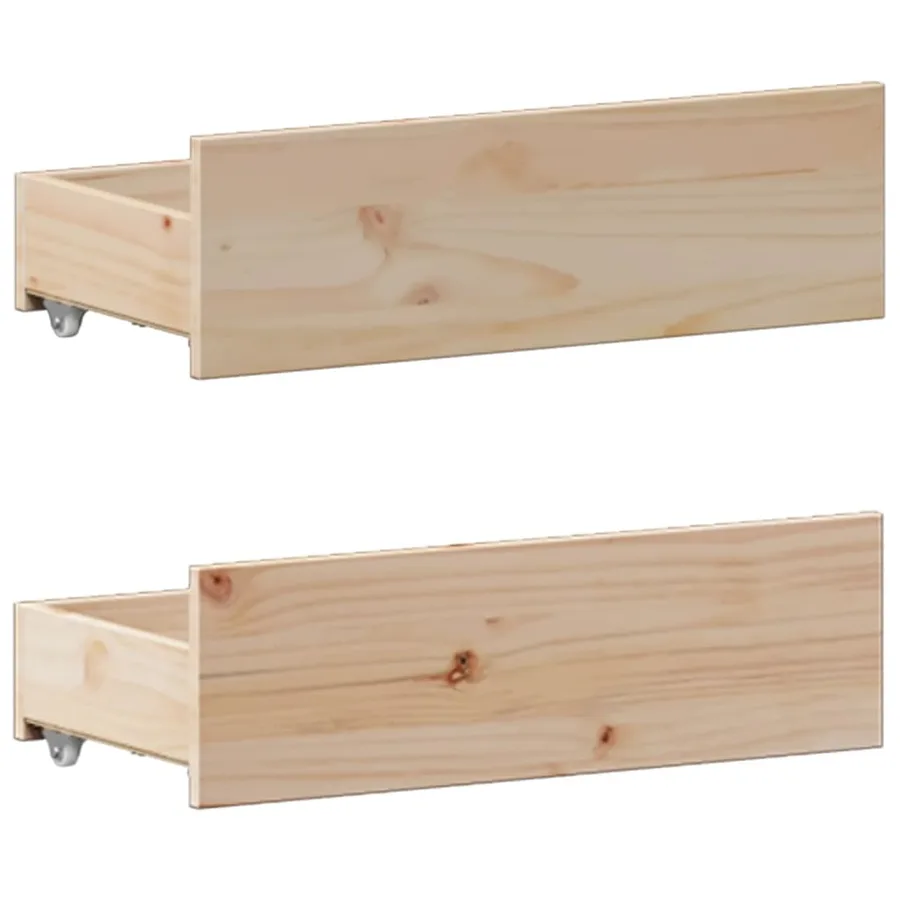 Lit bibliothèque sans matelas 135x190 cm bois de pin massif - 10