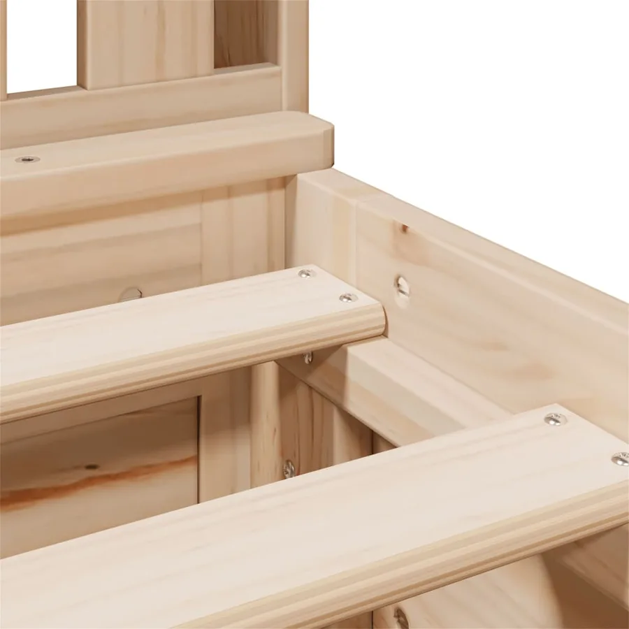 Lit bibliothèque sans matelas 135x190 cm bois de pin massif - 13