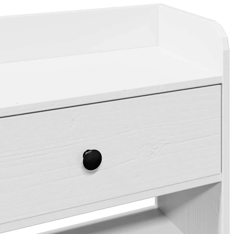Tête de lit avec rangement blanc 135 cm bois massif de pin - 8