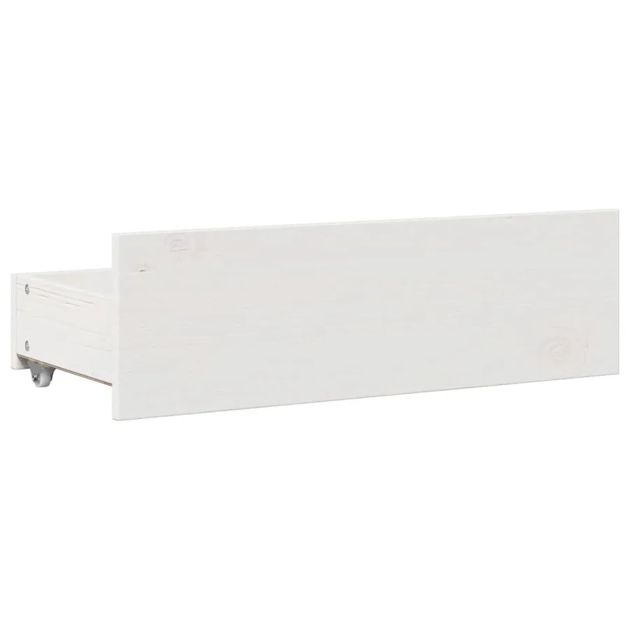 Lit bibliothèque sans matelas blanc 135x190 cm bois pin massif - 8