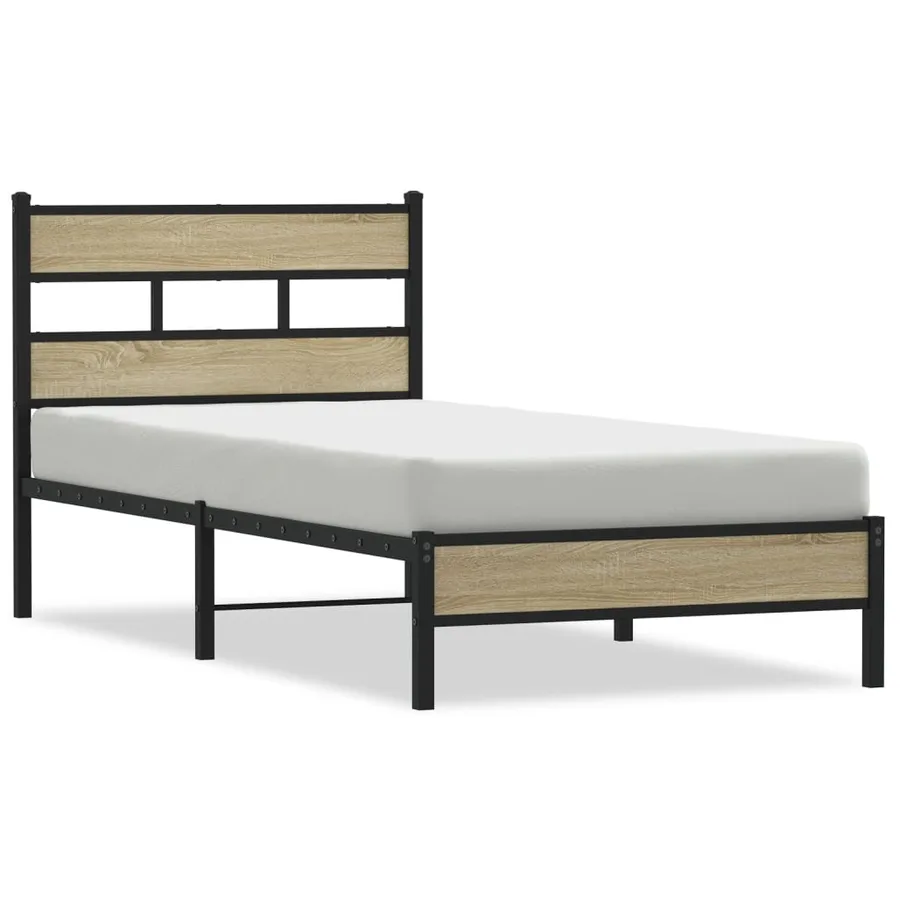 Cadre de lit sans matelas chêne sonoma 90x190 cm - 2