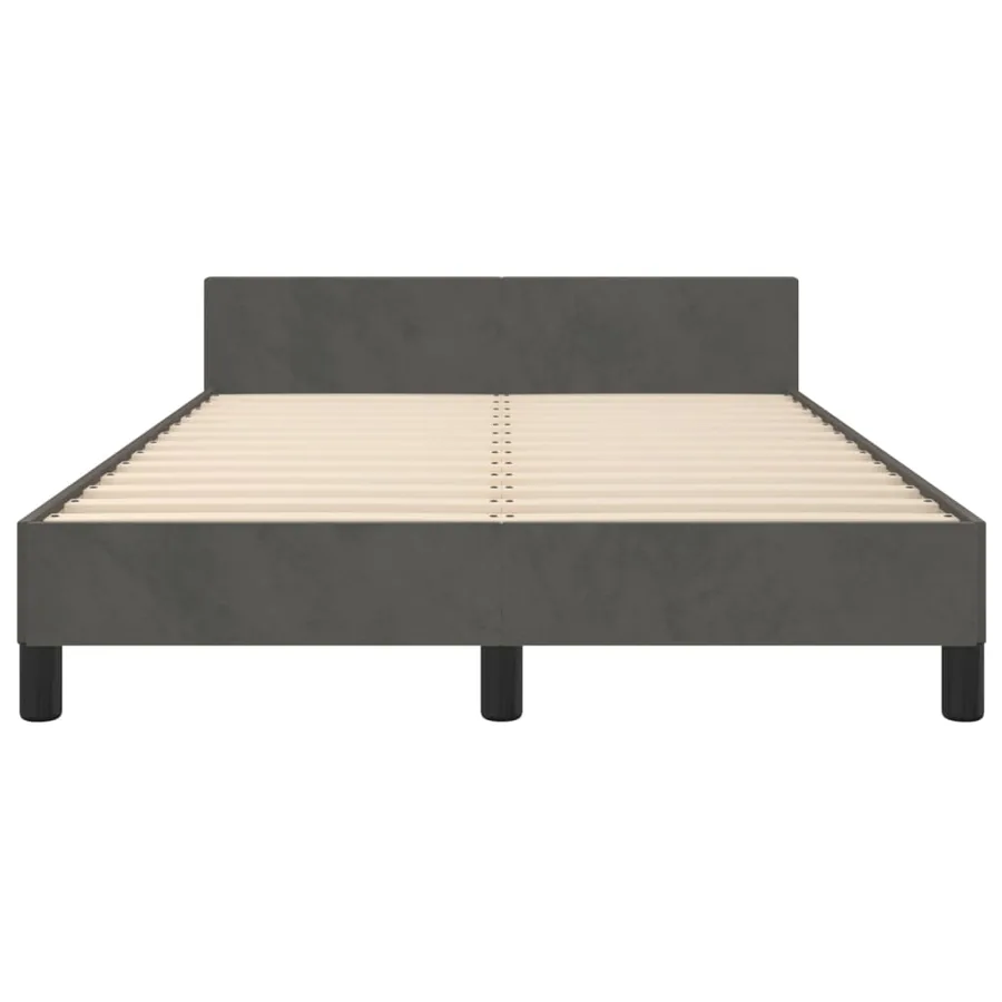Cadre de lit sans matelas gris foncé 120x200 cm velours - 6