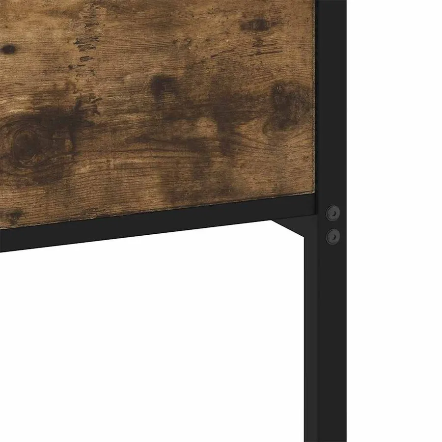 Cadre de lit en métal sans matelas chêne fumé 183x213 cm - 7