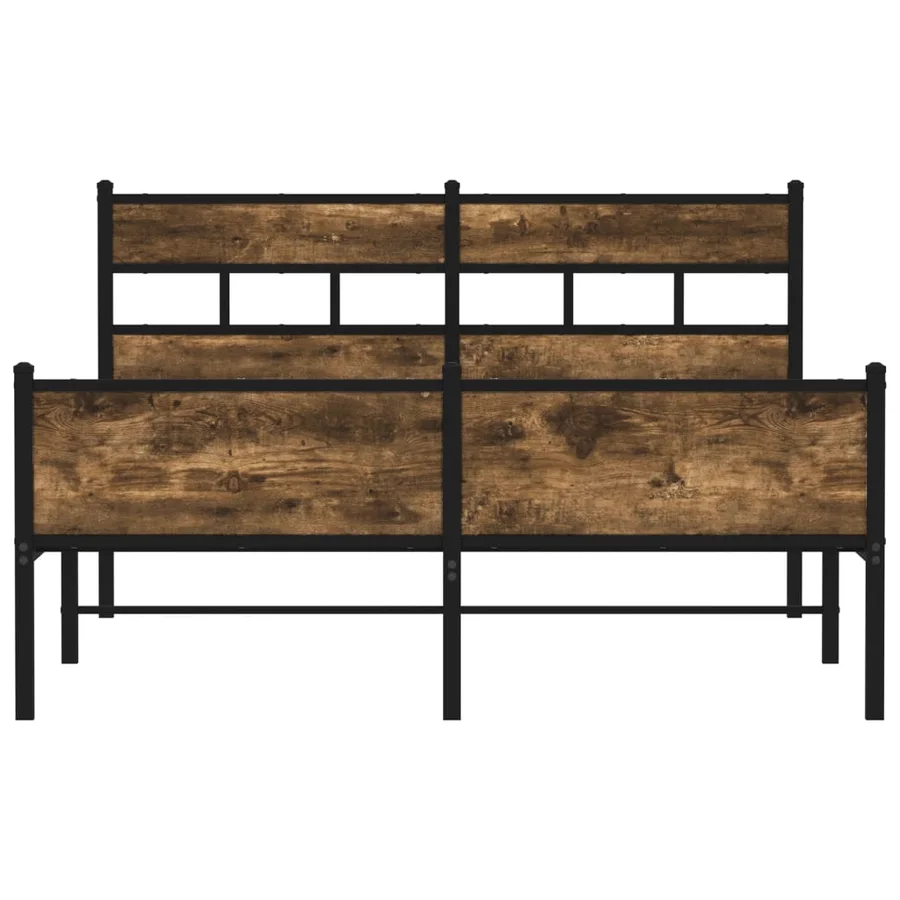 Cadre de lit sans matelas chêne fumé 150x200 cm bois ingénierie - 4