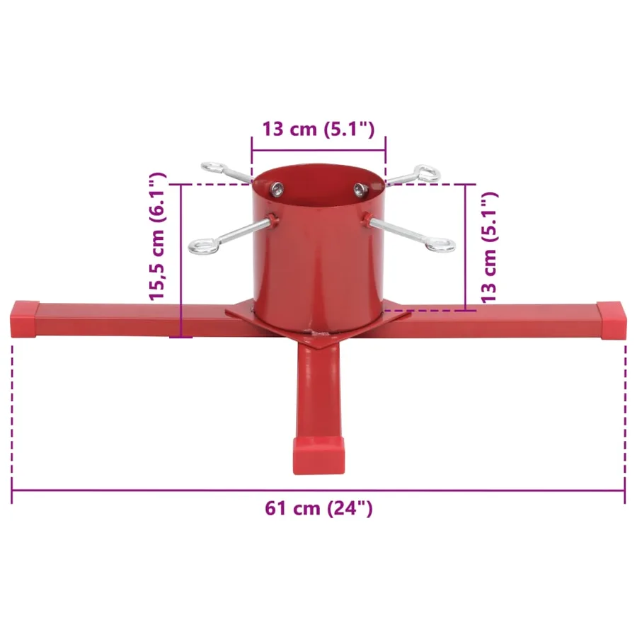 Support de sapin de Noël rouge 61x61x15,5 cm - 9