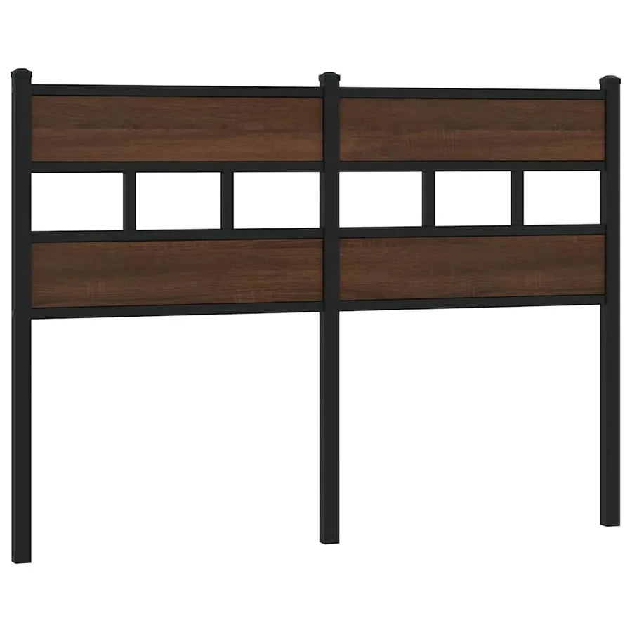 Tête de lit de remplacement chêne marron 120 cm acier et bois d'ingénierie - 2