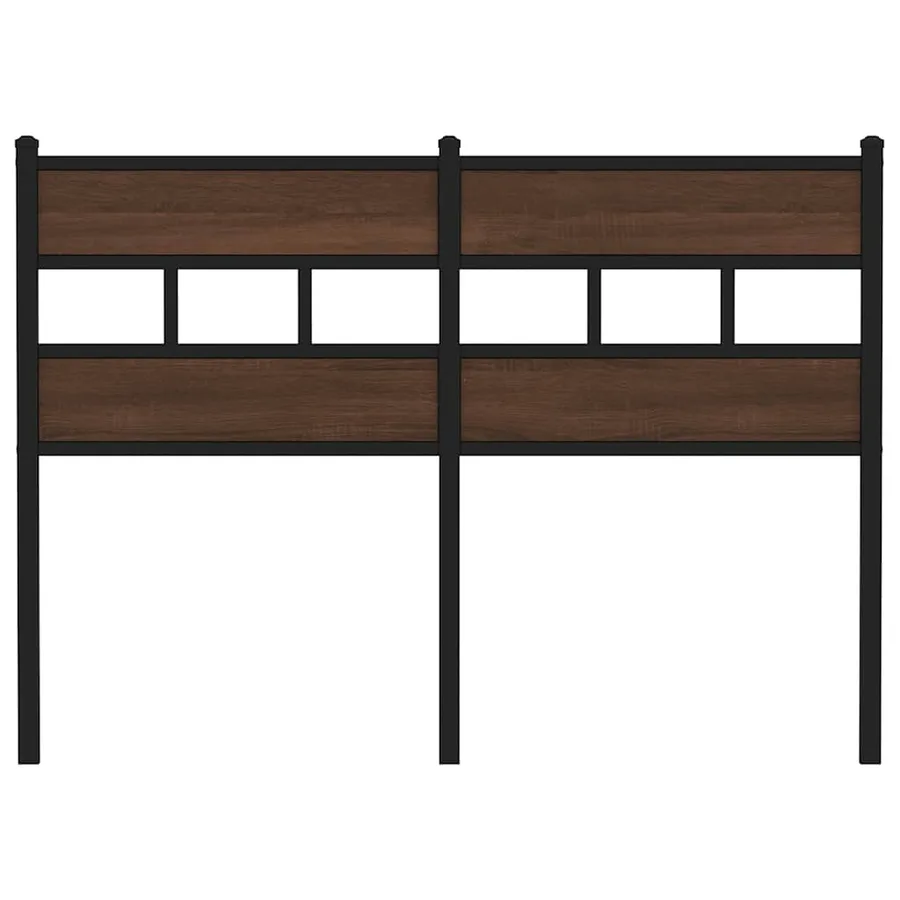 Tête de lit de remplacement chêne marron 120 cm acier et bois d'ingénierie - 3