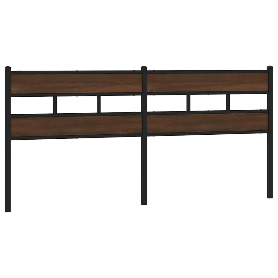 Tête de lit de remplacement chêne marron 200 cm acier et bois d'ingénierie - 2