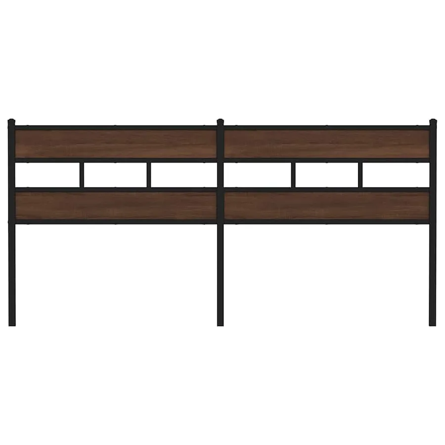 Tête de lit de remplacement chêne marron 200 cm acier et bois d'ingénierie - 3