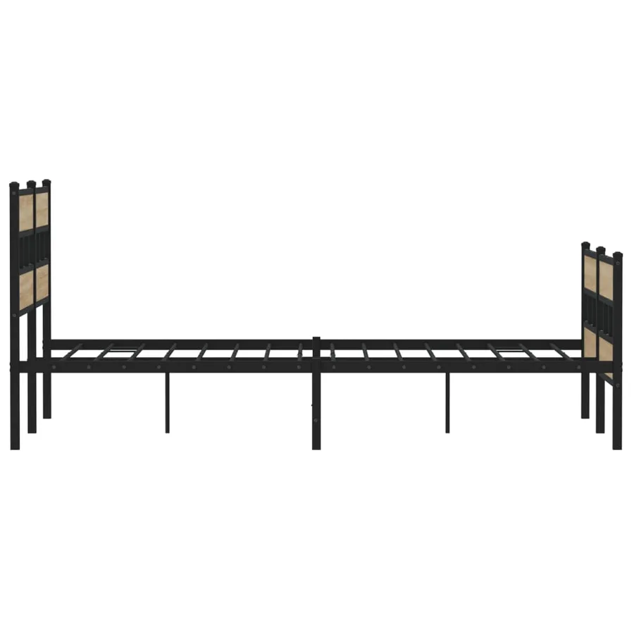 Cadre de lit en métal sans matelas chêne sonoma 160x200 cm - 5