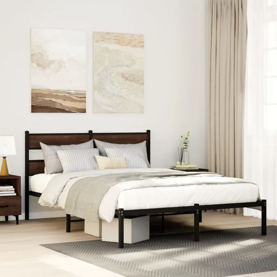 Cadre de lit sans matelas avec tête de lit 160x200 cm