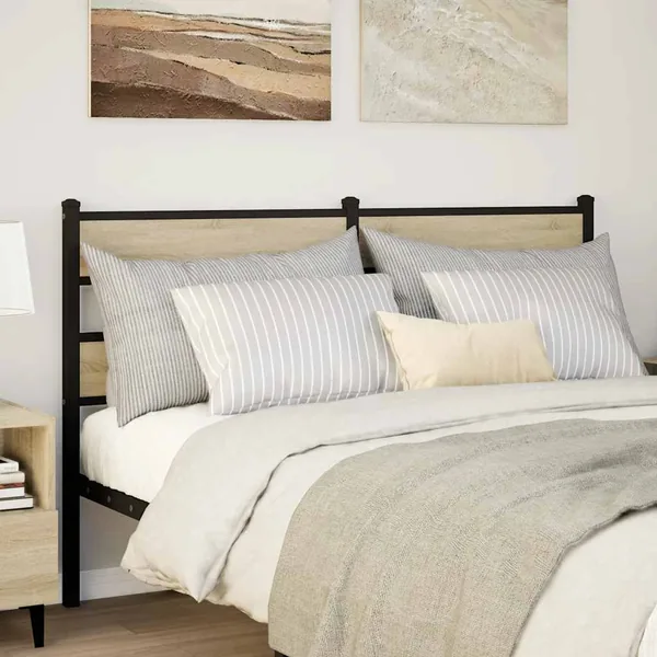 Tête de lit de remplacement chêne sonoma 160 cm fer et bois d’ingénierie