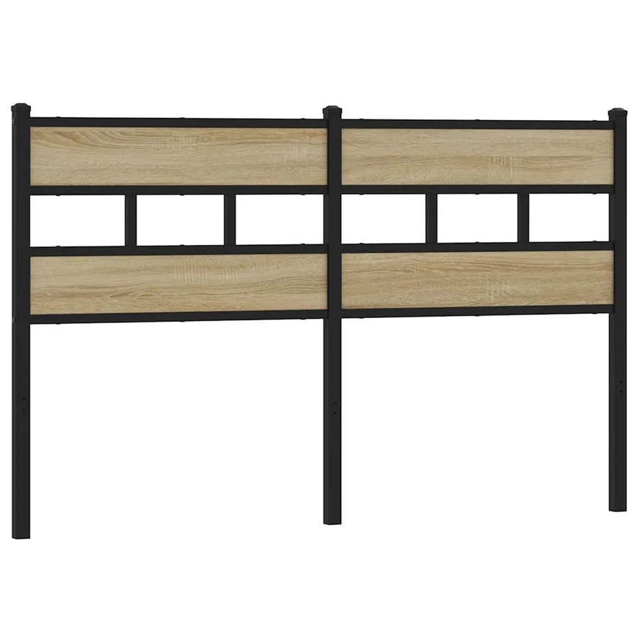 Tête de lit de remplacement chêne sonoma 140 cm fer et bois d’ingénierie - 2