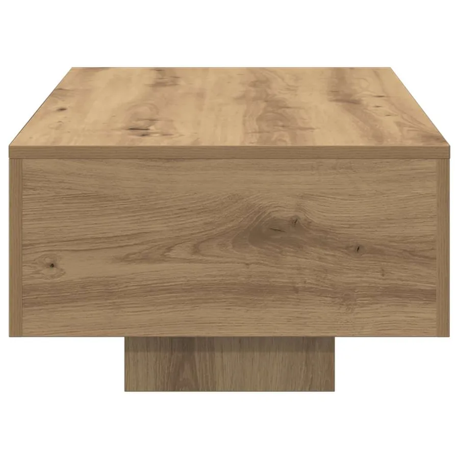Table basse chêne artisanal 100x49,5x31 cm bois d'ingénierie - 5
