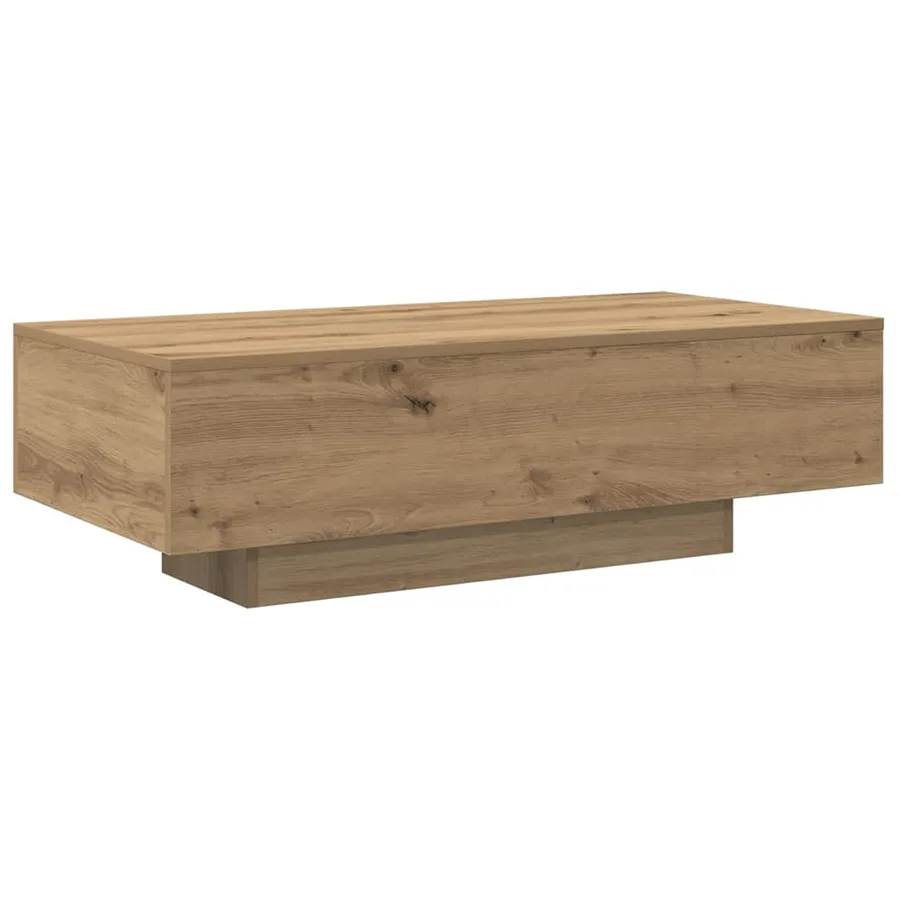 Table basse chêne artisanal 100x49,5x31 cm bois d'ingénierie - 6