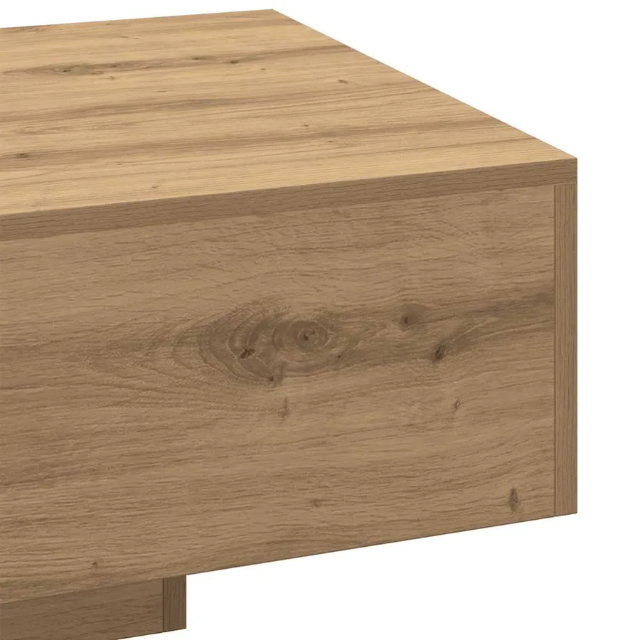 Table basse chêne artisanal 100x49,5x31 cm bois d'ingénierie - 7