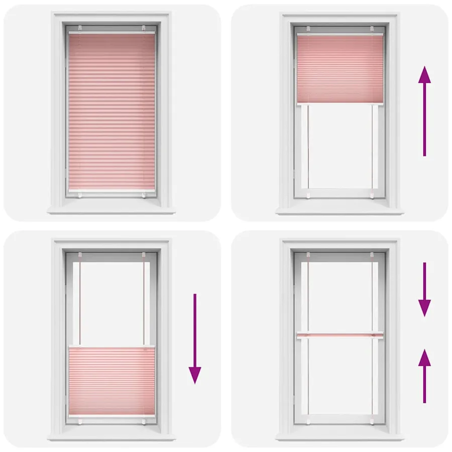 Store plissé rose 80x100 cm largeur du tissu 79,4 cm polyester - 7