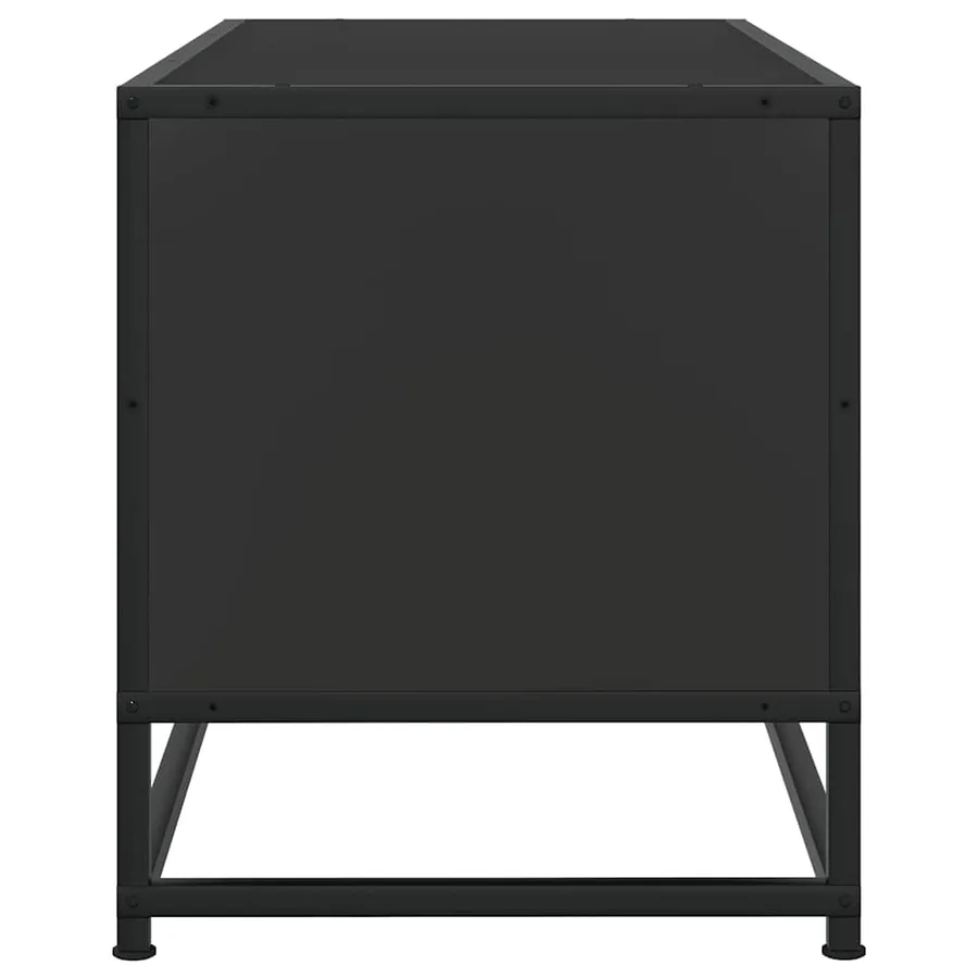 Meuble TV noir 80x34,5x40 cm bois d'ingénierie et métal - 5