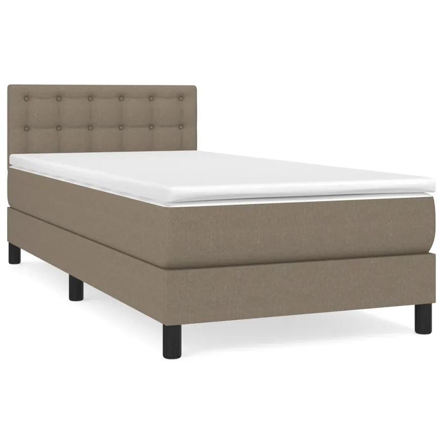 Sommier à lattes de lit avec matelas Taupe 80x200 cm Tissu - 2