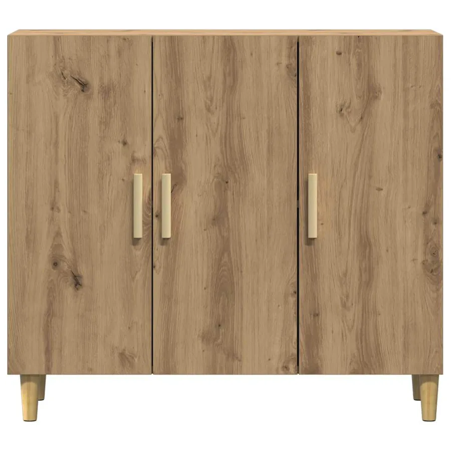 Buffet chêne artisanal 90x34x80 cm bois d'ingénierie - 5
