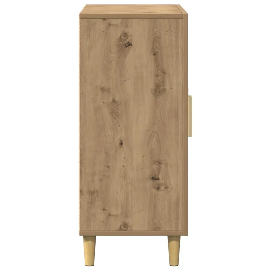 Buffet chêne artisanal 90x34x80 cm bois d'ingénierie - 6