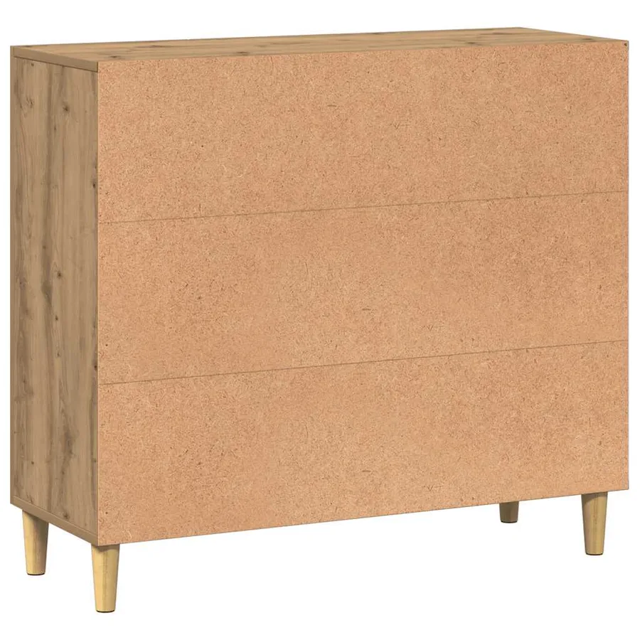 Buffet chêne artisanal 90x34x80 cm bois d'ingénierie - 7