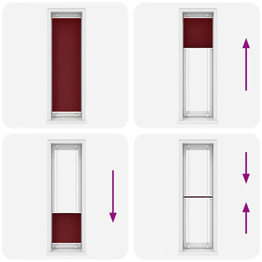 Store plissé rouge bordeaux 65x200 cm largeur du tissu 64,4 cm - 5