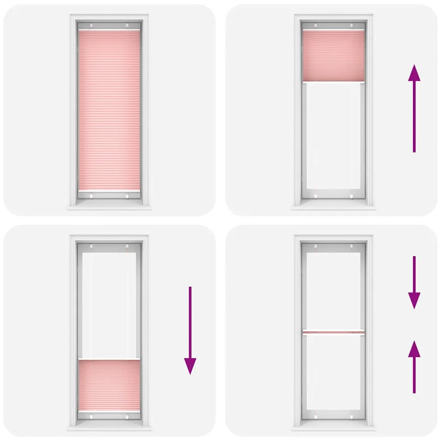 Store plissé rose 75x200 cm largeur du tissu 74,4 cm polyester - 8