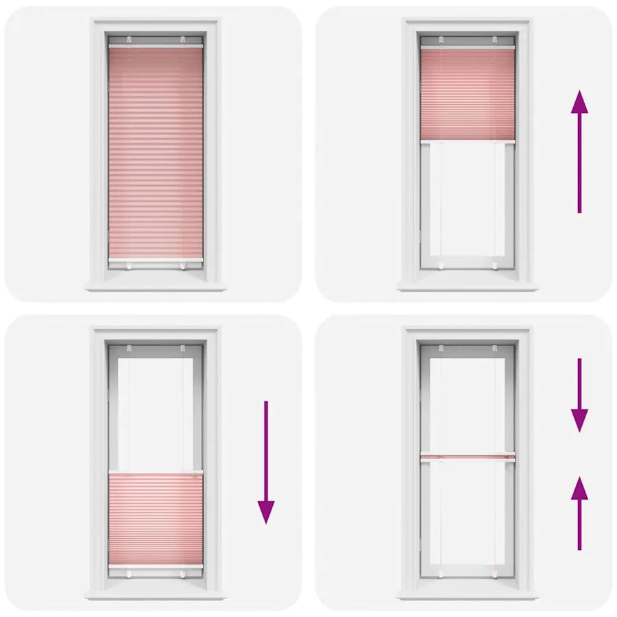 Store plissé rose 65x150 cm largeur du tissu 64,4 cm polyester - 7