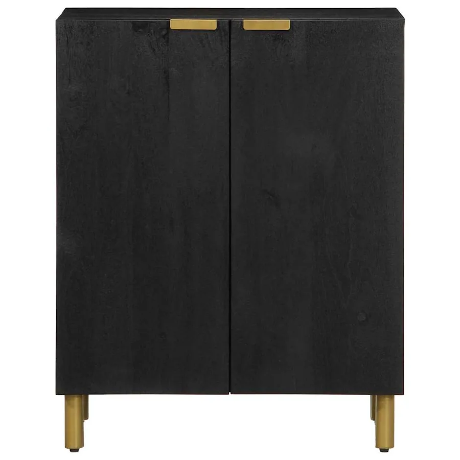 Buffet noir 60x33x75 cm bois d'ingénierie - 3