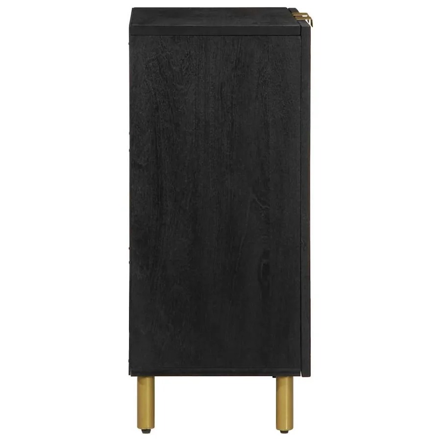 Buffet noir 60x33x75 cm bois d'ingénierie - 4