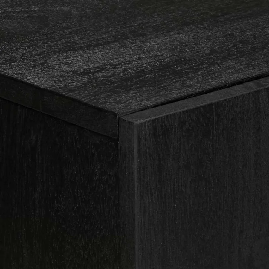Buffet noir 60x33x75 cm bois d'ingénierie - 6