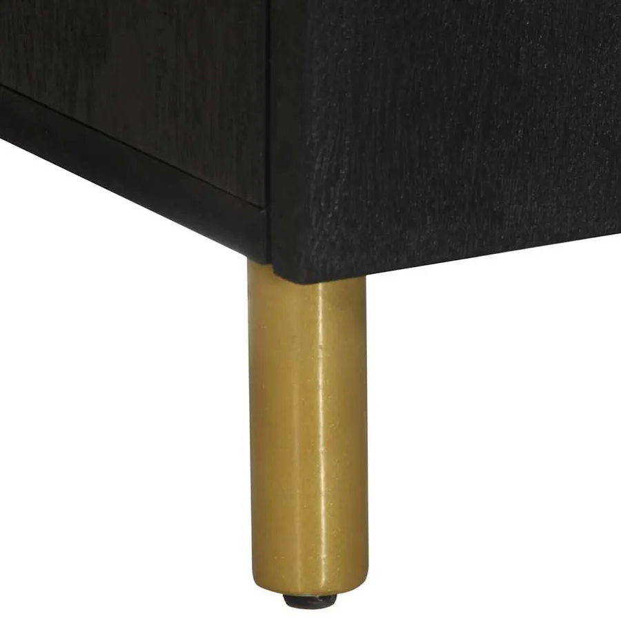 Buffet noir 60x33x75 cm bois d'ingénierie - 8