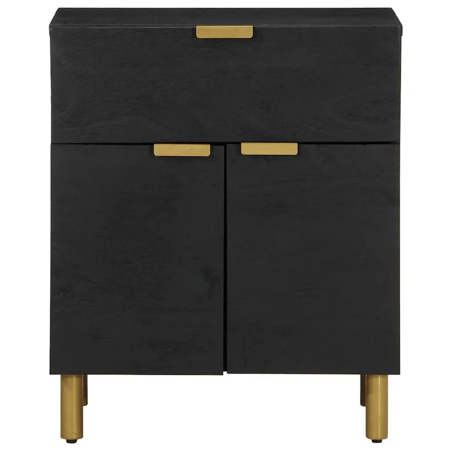 Table de chevet noir 50x33x60 cm bois d'ingénierie - 3