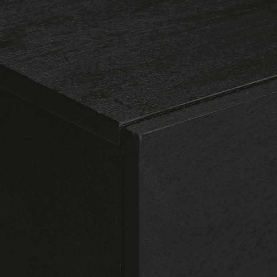 Table de chevet noir 50x33x60 cm bois d'ingénierie - 6