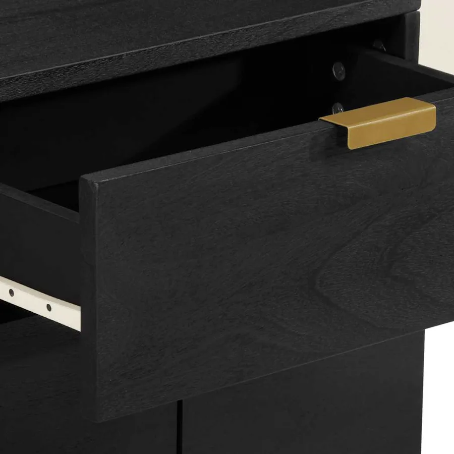 Table de chevet noir 50x33x60 cm bois d'ingénierie - 7