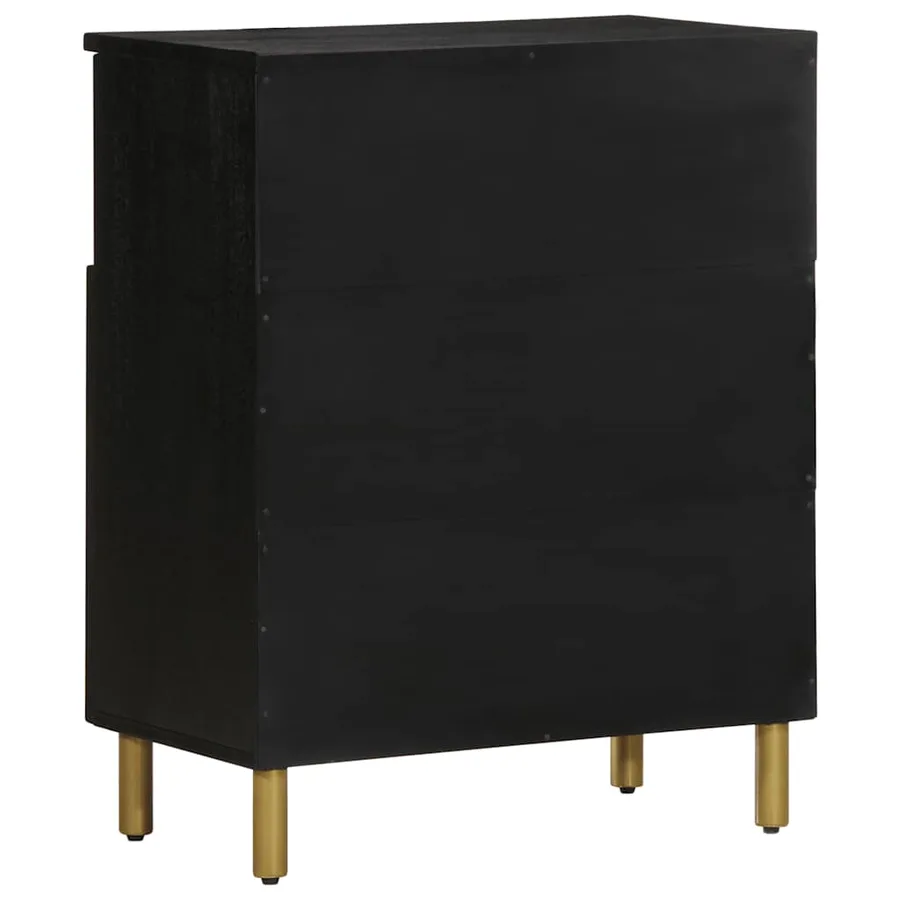 Buffet noir 60x33x75 cm bois d'ingénierie - 5
