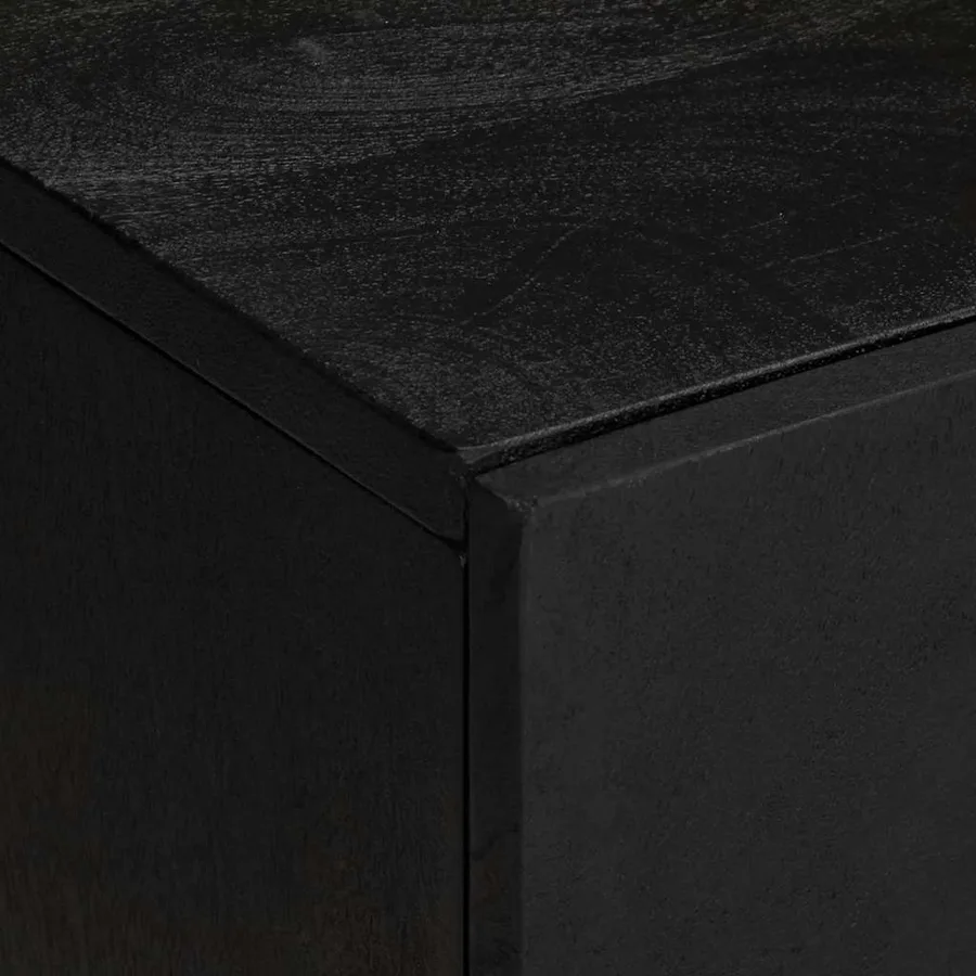 Armoire lavabo de salle de bain noir bois d'ingénierie - 6