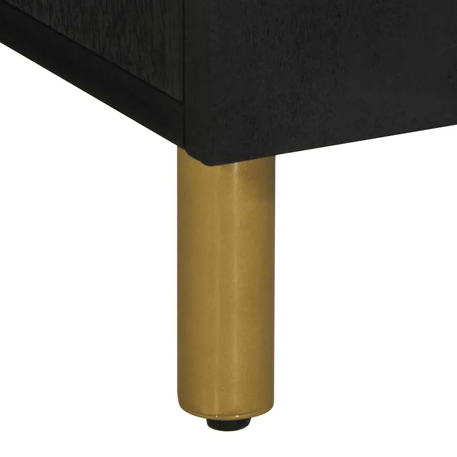 Armoire lavabo de salle de bain noir bois d'ingénierie - 8