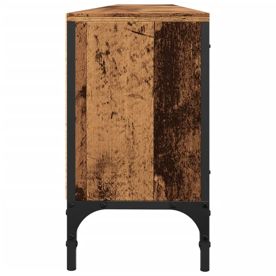 Meuble TV avec tiroir vieux bois 200x25x44 cm bois d'ingénierie - 6