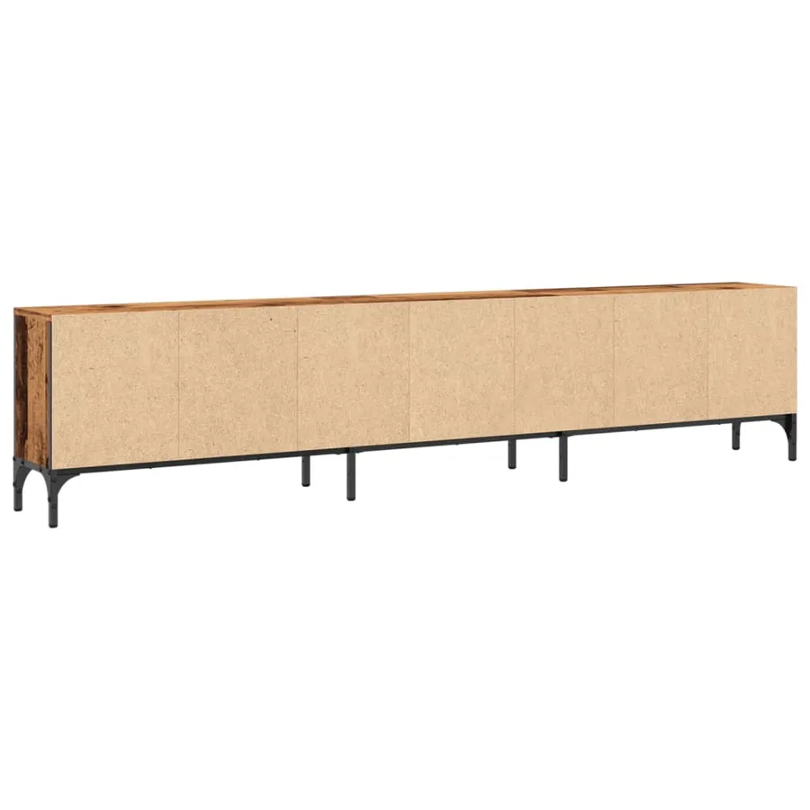 Meuble TV avec tiroir vieux bois 200x25x44 cm bois d'ingénierie - 7