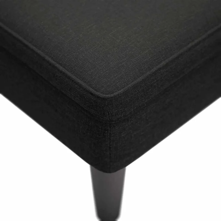 Fauteuil long avec coussin et accoudoir droit noir tissu - 7